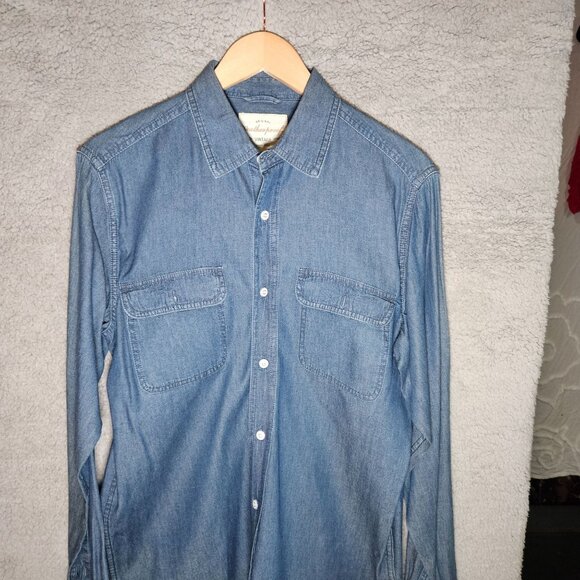 Weatherproof Vintage Men's Denim Long Sleeve Button-Up Shirt Casual Business - Picture 5 of 13